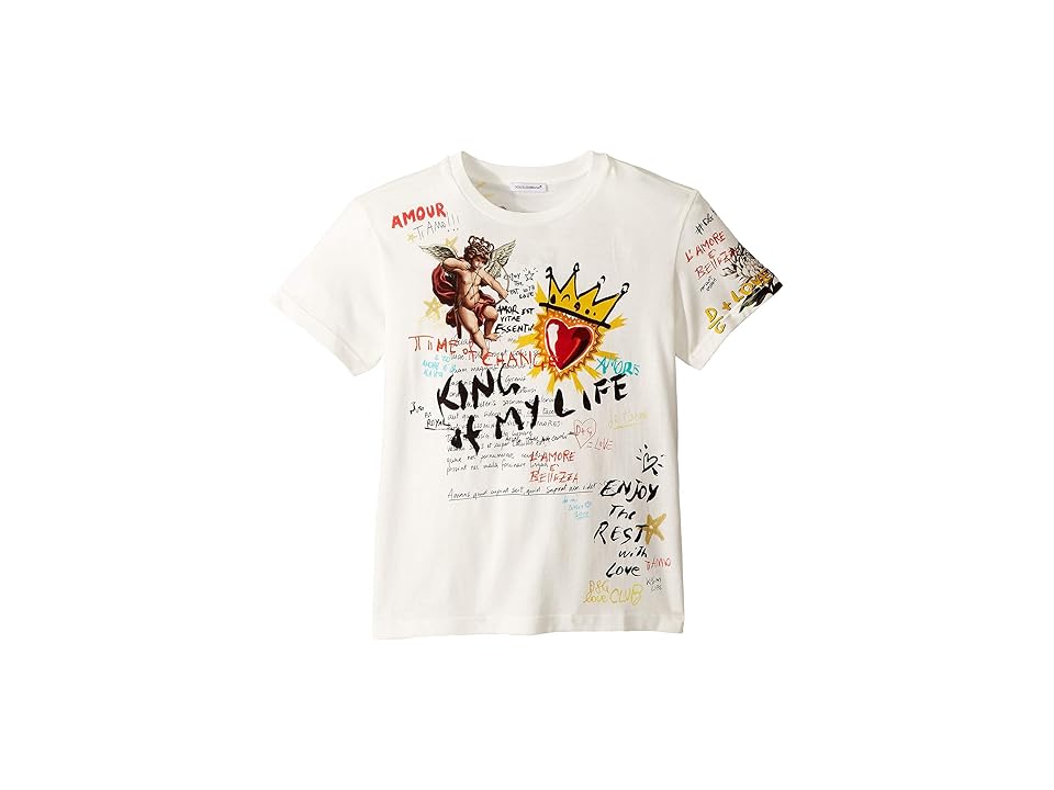 

Dolce & Gabbana Kids #MyLife T-Shirt (Big Kids) (White) Boy's T Shirt