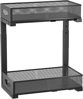 Organiser Under Bathroom Sink,Two Tier Under Sink Storage | Height-Adjustable Household Organizer Shelf for Detergent Paper Towels Cleaning Jars Toiletries