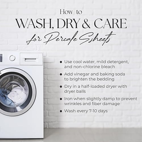 Miniatura 8 de Purity Home Ultimate - Juego de sábanas de percal de 400 hilos, 100% algodón, con sábana bajera de bolsillo profundo, color liso