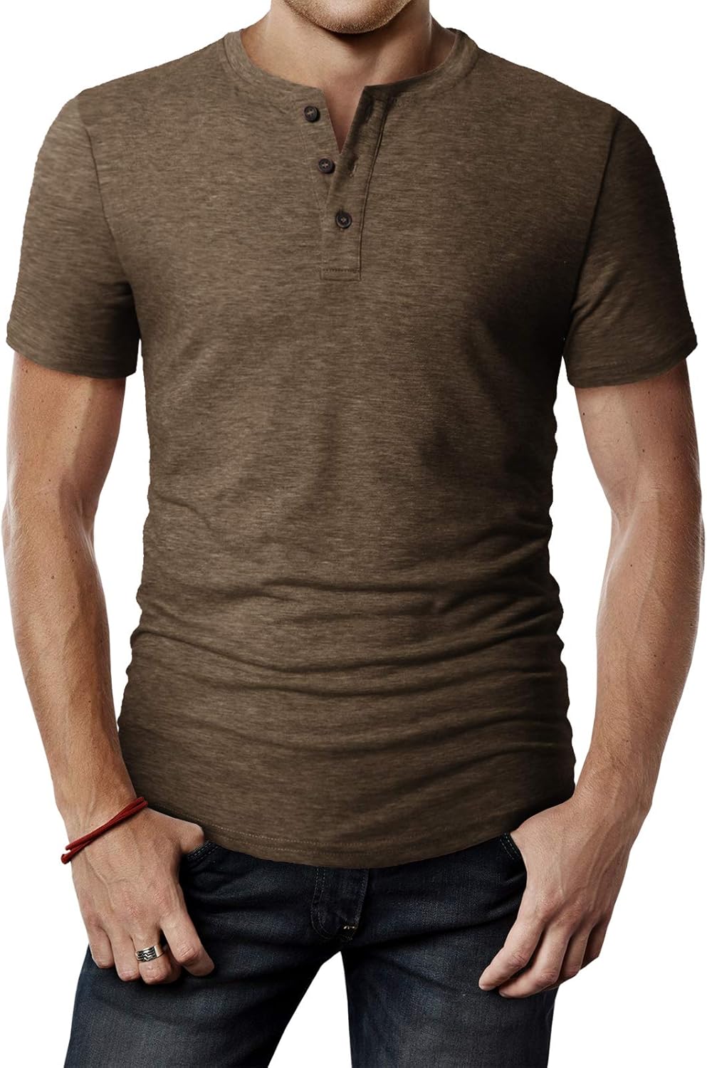 Slim fit henley short sleeve Clearance