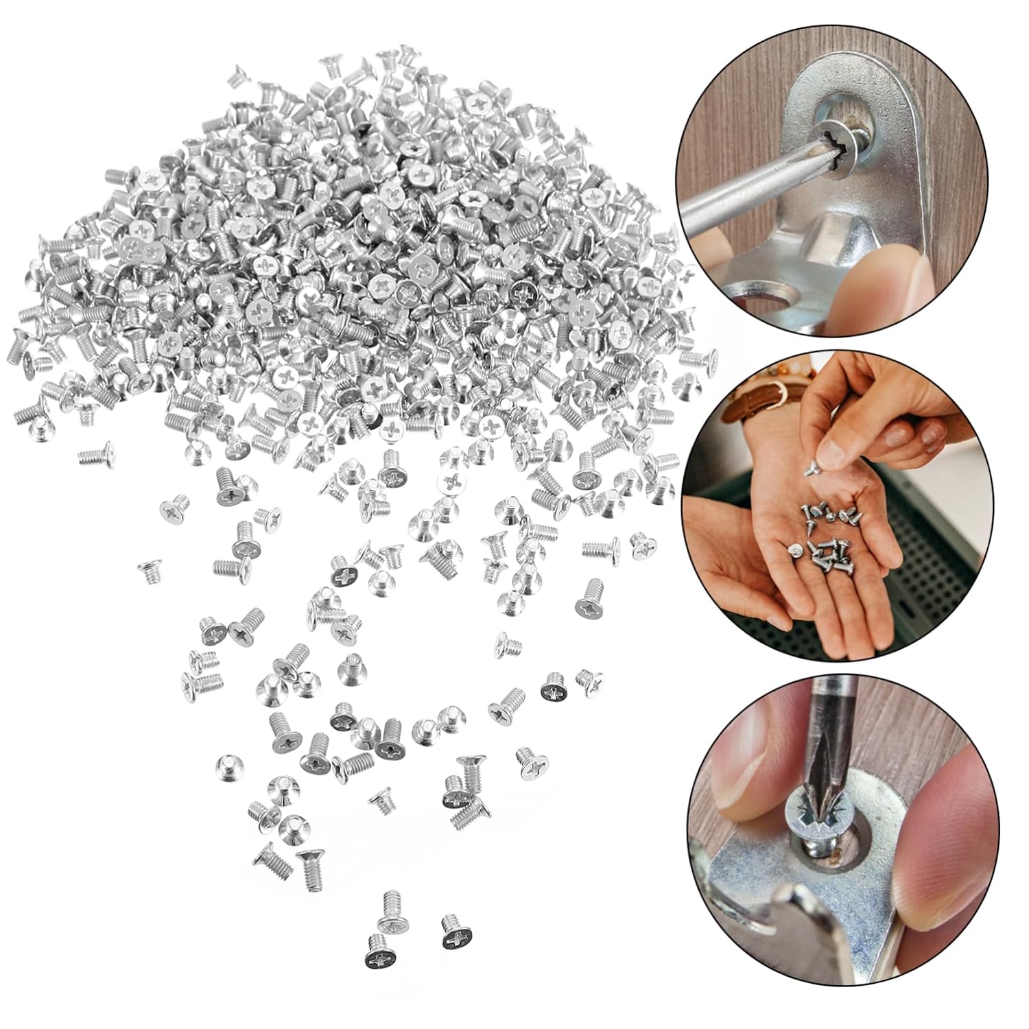 Cabilock 600 Pcs Countersunk Screws for Outlet Cover Plates Milled Slot Screw Accessories Compatible Wall Plates and Receptacles