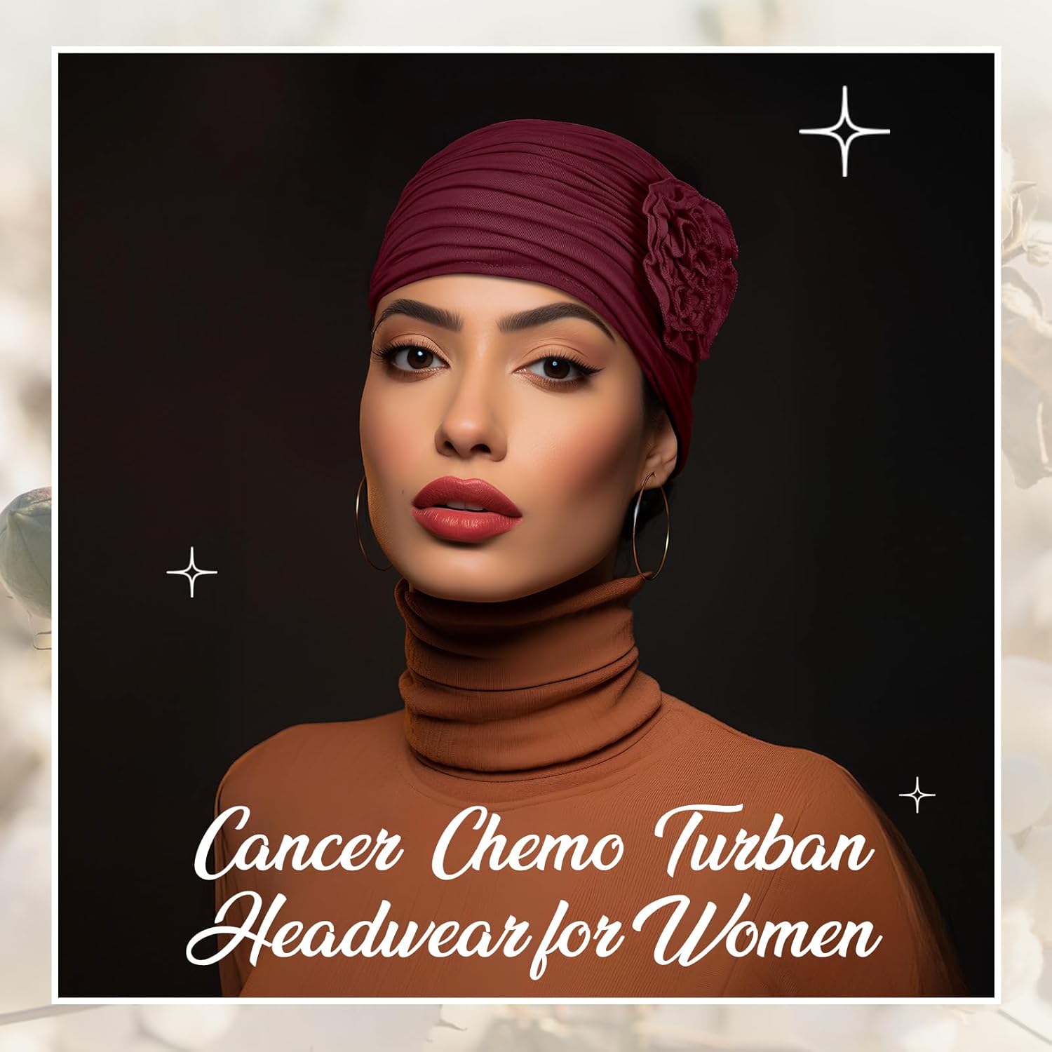 JenPen 6 Pcs Cotton Chemo Headwear for Women Turban Soft Cancer Head Scarf Hats Beanie Elastic Hair Wraps Gift for Christmas - Image 6