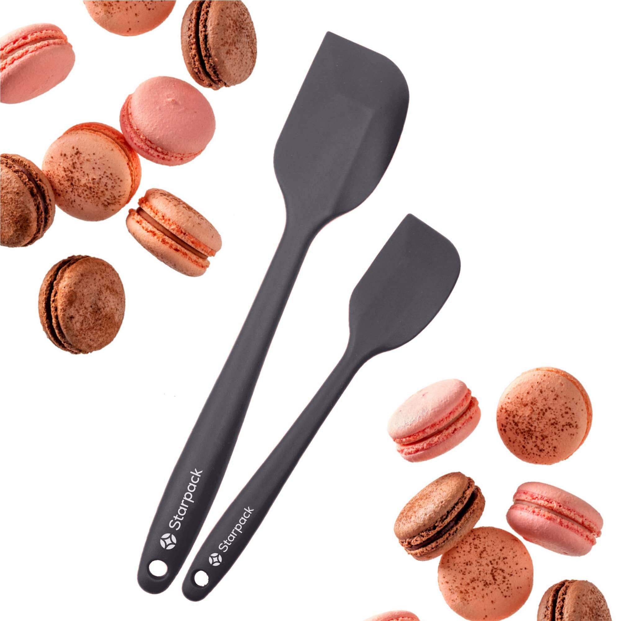 Starpack 'Scrape & Stir' Silicone Spatula Set (2 Pcs) - Heat Resistant Spatulas Set 600°F - Food Grade Kitchen, Nonstick Baking and Cooking Spatulas - LFGB Grade Rubber Spatula Set