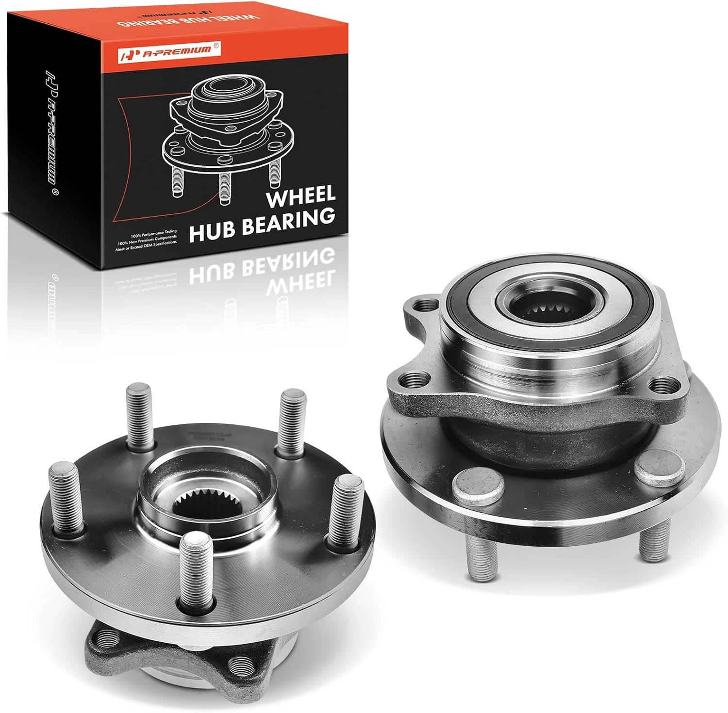 A-Premium 2 x Front Wheel Bearing and Hub Assembly with 5-Lug Compatible with Subaru Tribeca 2008-2014, B9 Tribeca 2006-2007