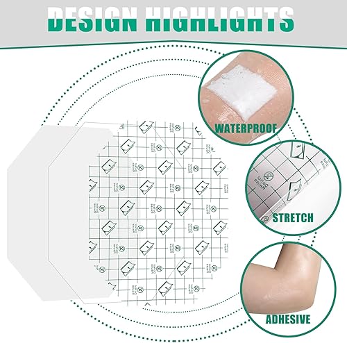 Miniatura 3 de 60 vendajes adhesivos transparentes elásticos impermeables para heridas, parche impermeable, vendajes adhesivos transparentes, película protectora