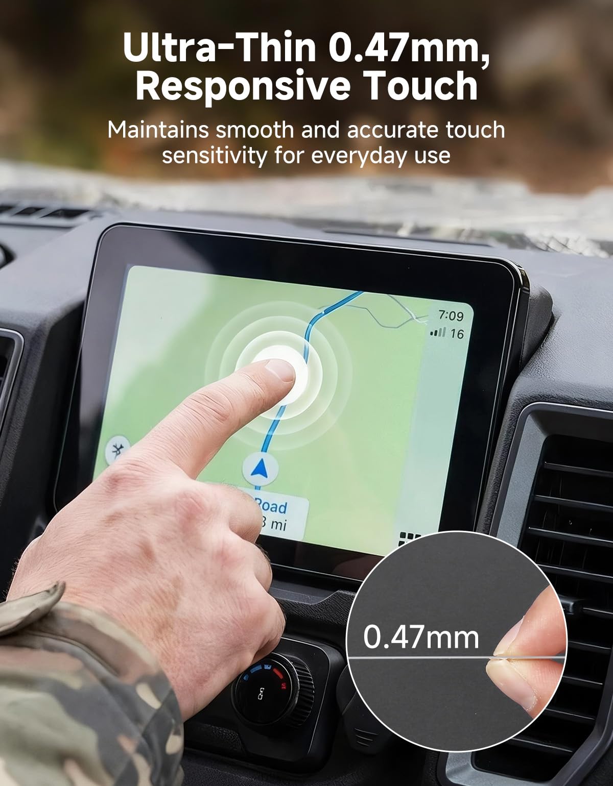 KEMIMOTO Pellicola protettiva in vetro compatibile con CFMOTO U10 Pro/U10 Pro XL/U10 Pro Highland, durezza 9H, vetro temperato ultra trasparente, anti-impronte con resistenza ai graffi
