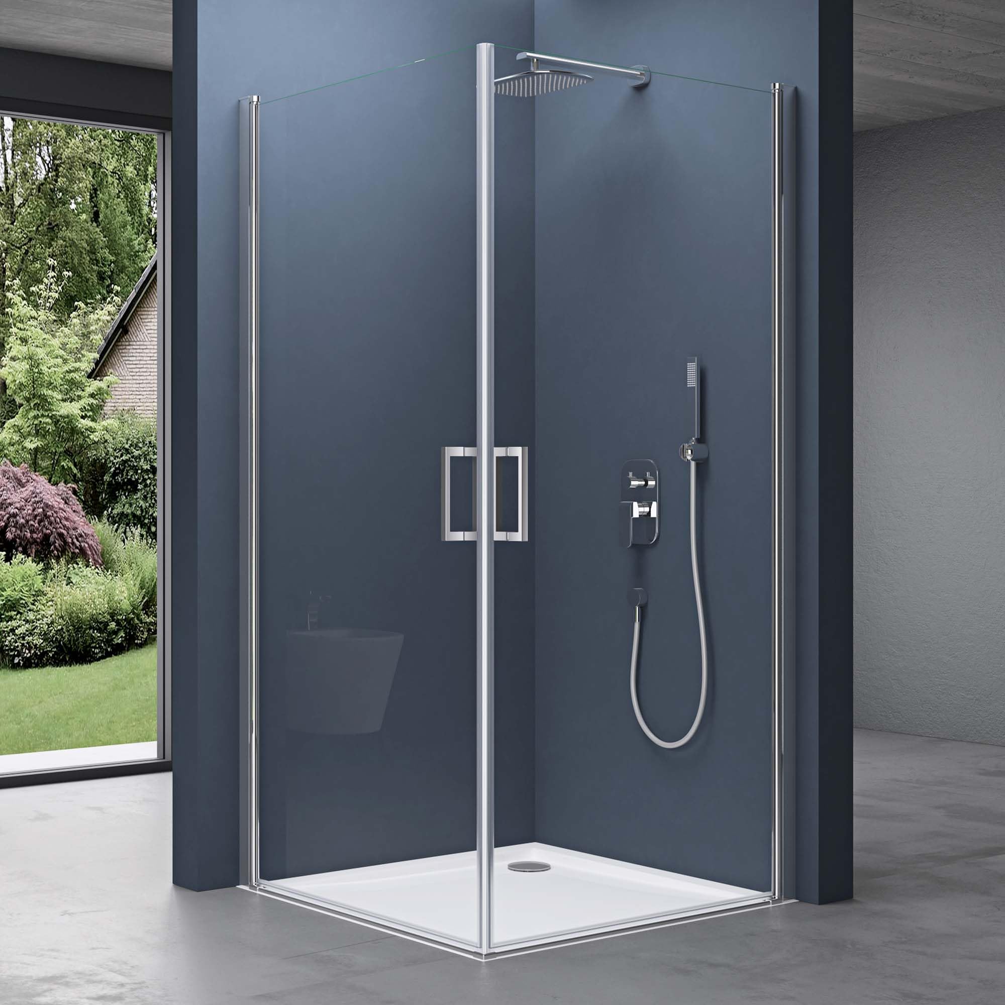 doporro Eck-Duschkabine 85x75x195cm Duschabtrennung ESG-Sicherheitsglas