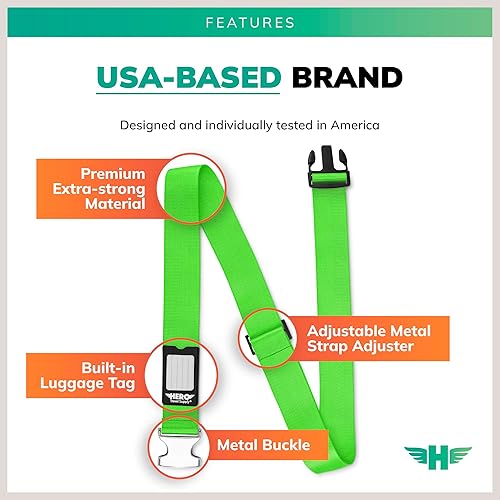 Miniatura 6 de Correas de equipaje Hero para maletas y equipaje de mano (paquete de 2) cinturones seguros resistentes con más de 700 libras de tensión máxima de