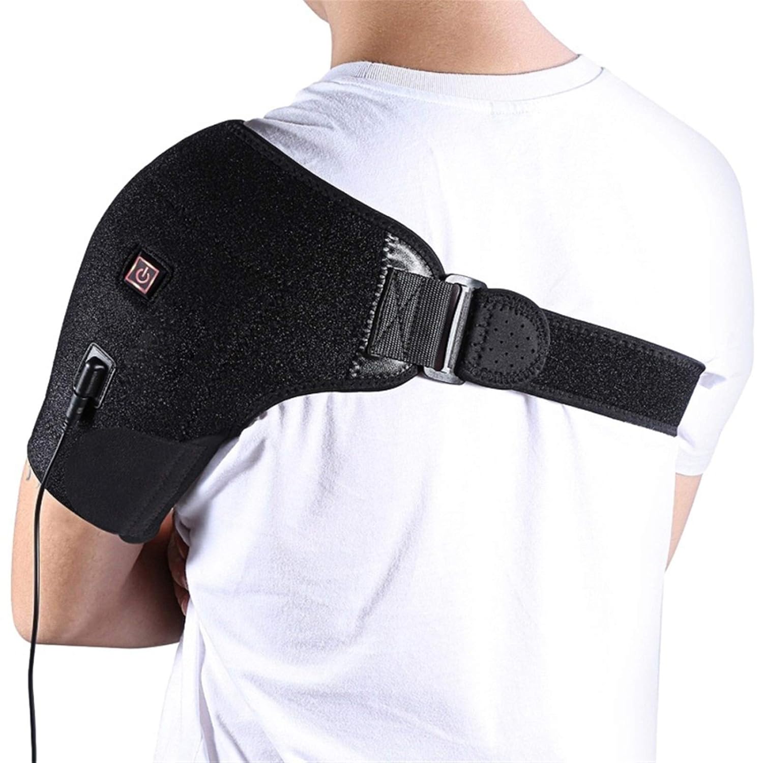 DSMYYXGS USB Heated Shoulder 3 Level Heating Brace Pain Relief Adjustable Single Shoulder Support Hot Cold Therapy Wrap