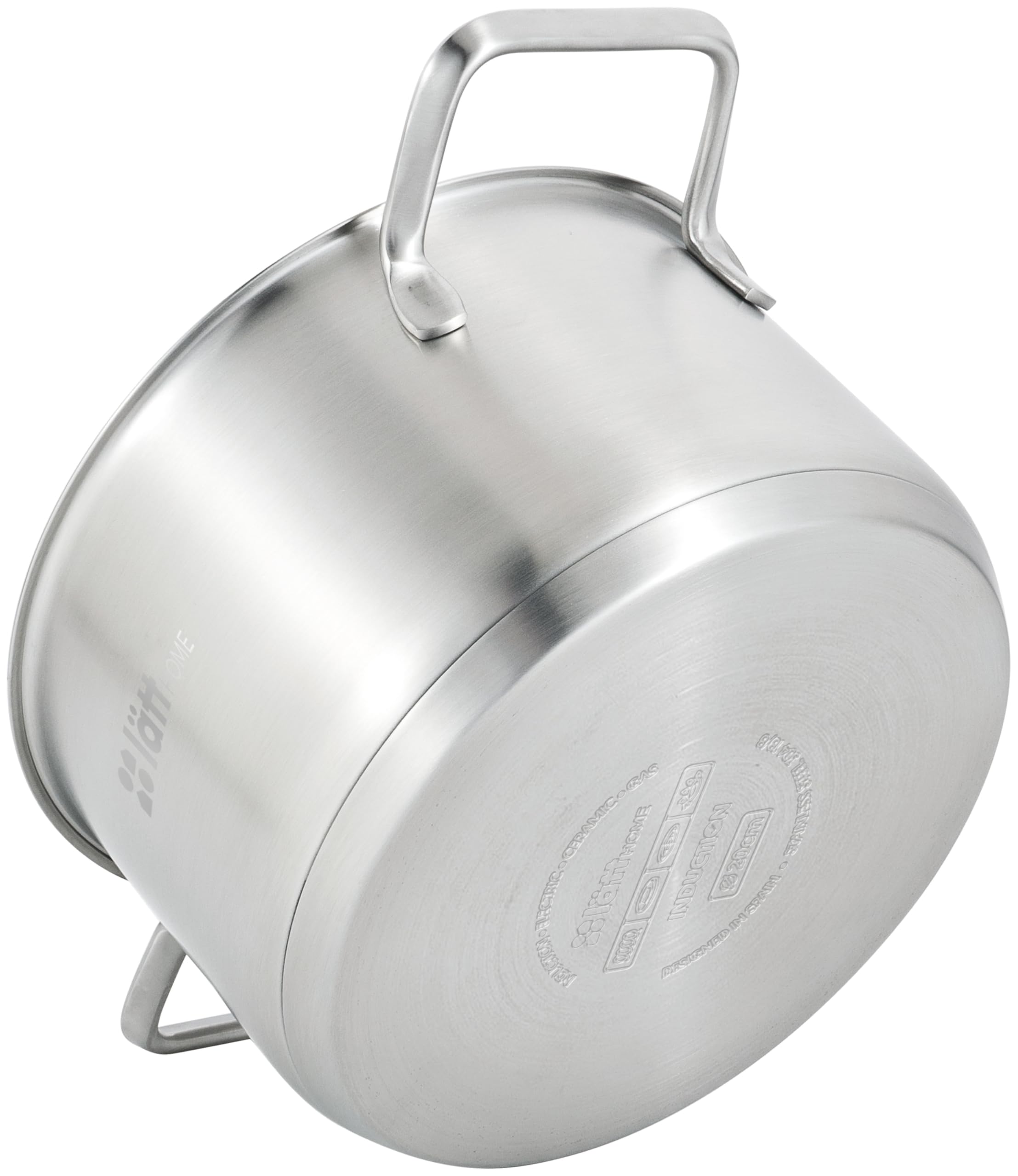 Casseruola in acciaio inox 20 cm diametro adatta per fornelli a induzione in vetroceramica gas elettrico e forno - coperchio con bordo in silicone - fondo Full Induction 5 strati - privo di
