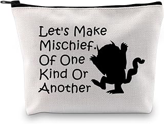 JXGZSO Funny Monster Themed Gift Wild Thing Monster Makeup Bag Let's Make Mischief Of One Kind Or Another Monster King Lover Gift, Let's Make Mischief