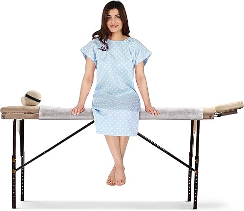 Miniatura 34 de Utopia Care Vestido de hospital, 100% algodón para paciente Azulejo rosa,Chicle azul,Gris Floral,Floral rosa,Azul Polkadots,Gris Polkadots,Polkadots