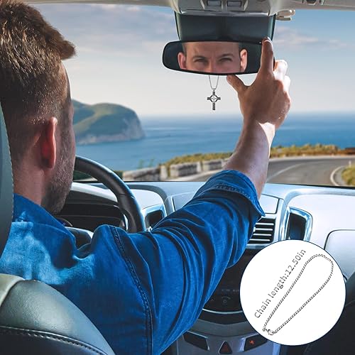 Miniatura 10 de Colgante de cruz para espejo retrovisor de automóvil, decoración de oración, adorno colgante de acero inoxidable, collar de cruz de nudo celta para