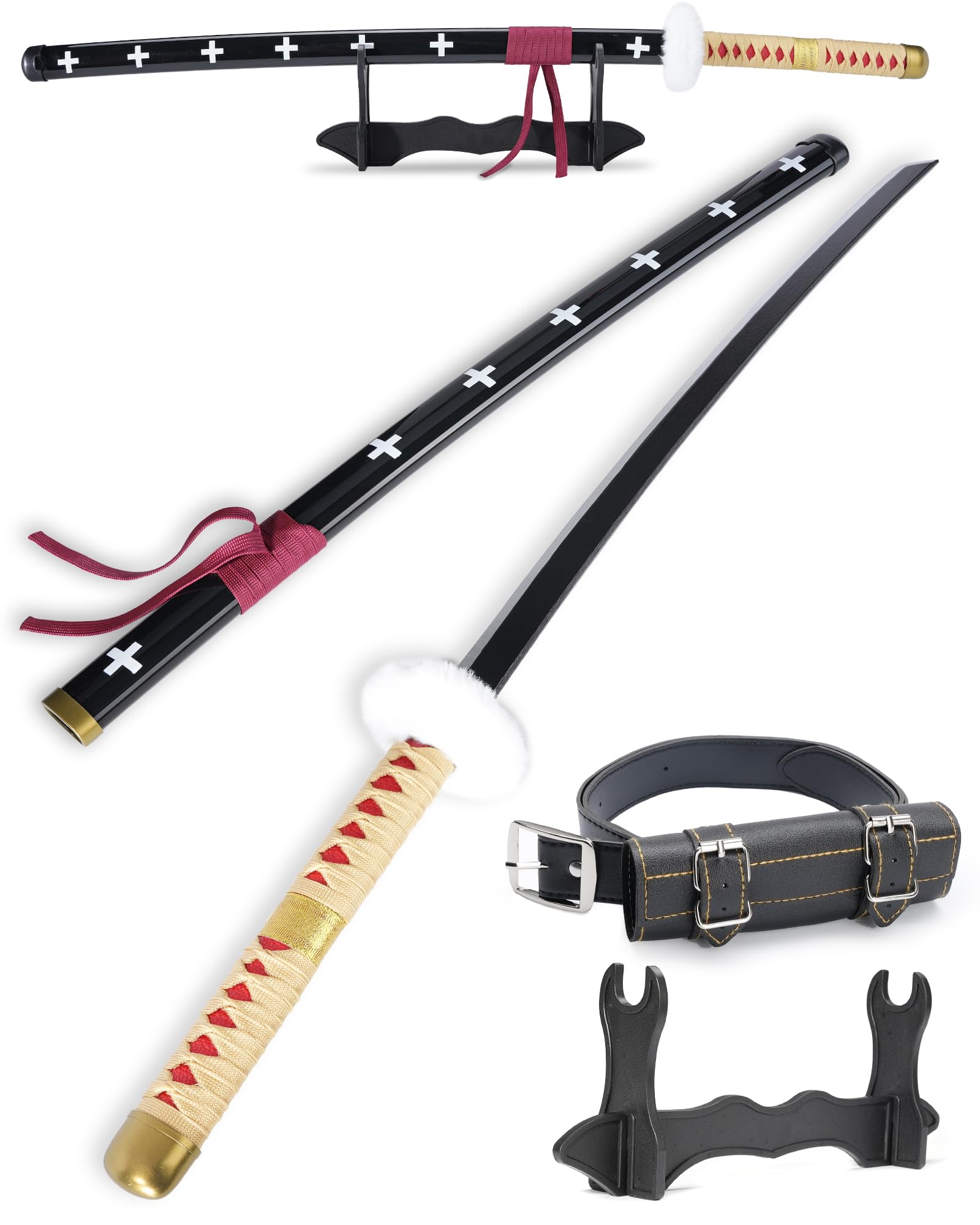 Cold Blade Katana Sword - 41 inches Katana Replica with Holster Belt and Display Stand - Sword with Authentic Design