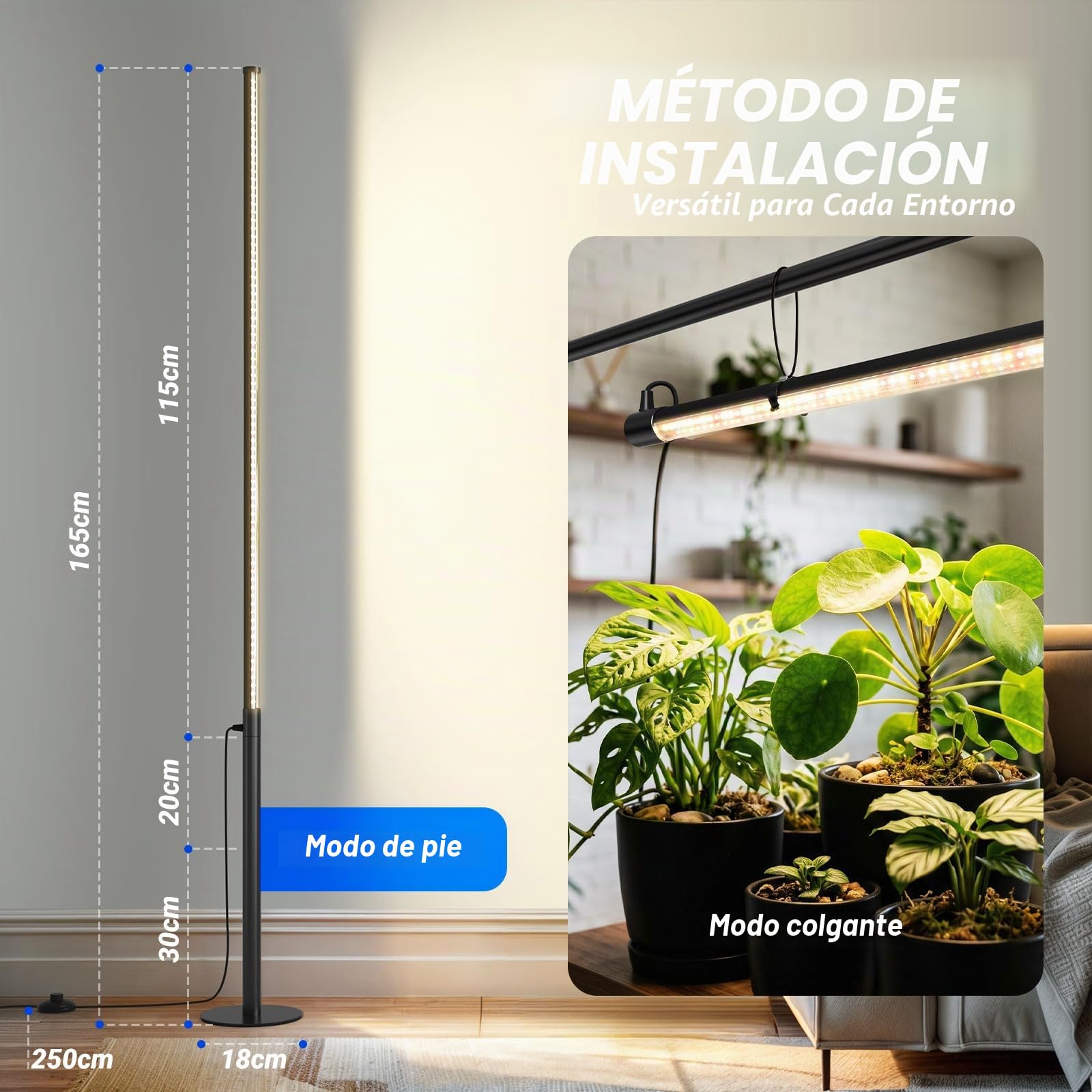 Barrina T10 Pro - Luz de cultivo de pie con temporizador, 42 W, 169 LED, luces de crecimiento verticales de espectro completo para plantas de interior, amplia cobertura, 115 cm a 165 cm de altura con