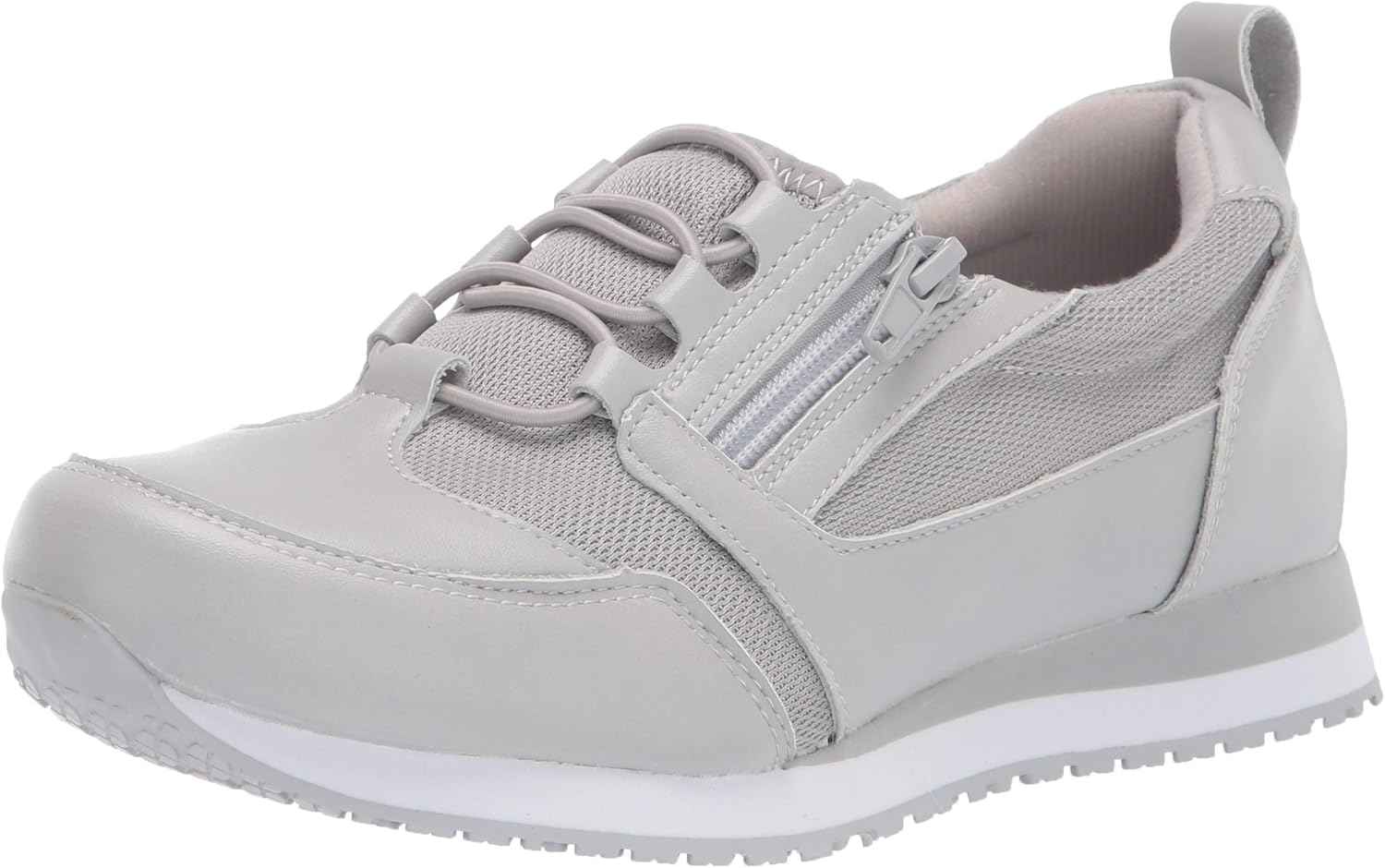 Easy Street womens Mckinley Clog, Grey Leather/Mesh, 12 Wide US