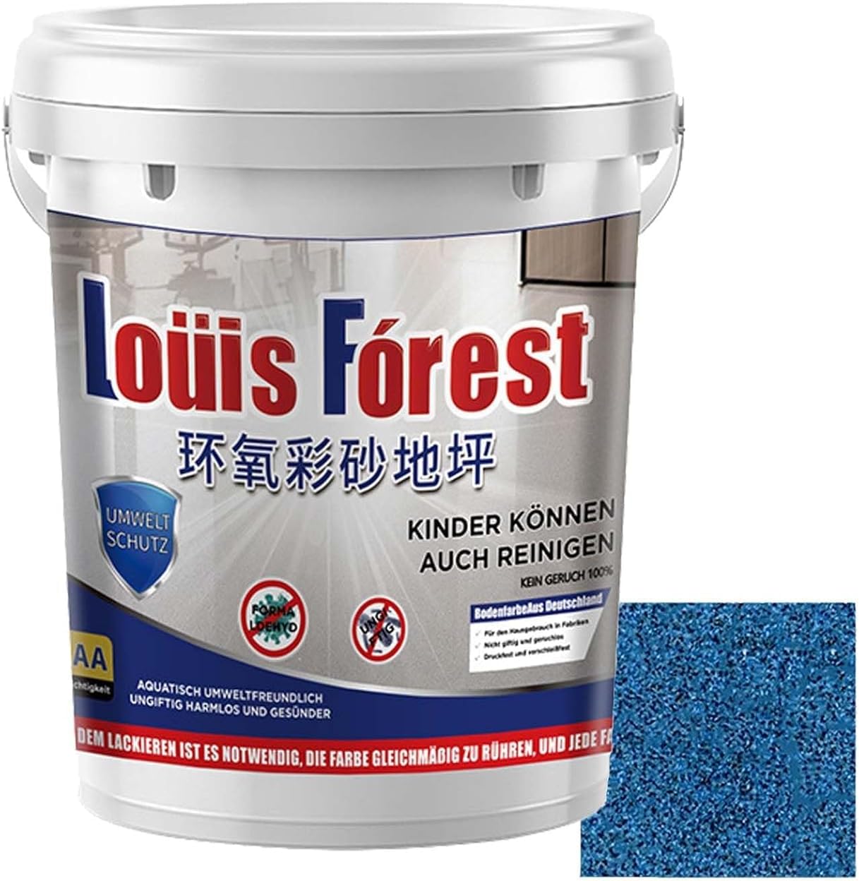 Generic High-Gloss Sky Blue Epoxy Water-Based Floor Paint, 0.5KG, 50-62.5 sq.m/liter (0.5 kg), Interior/Exterior, Concrete, Tiles, Marble