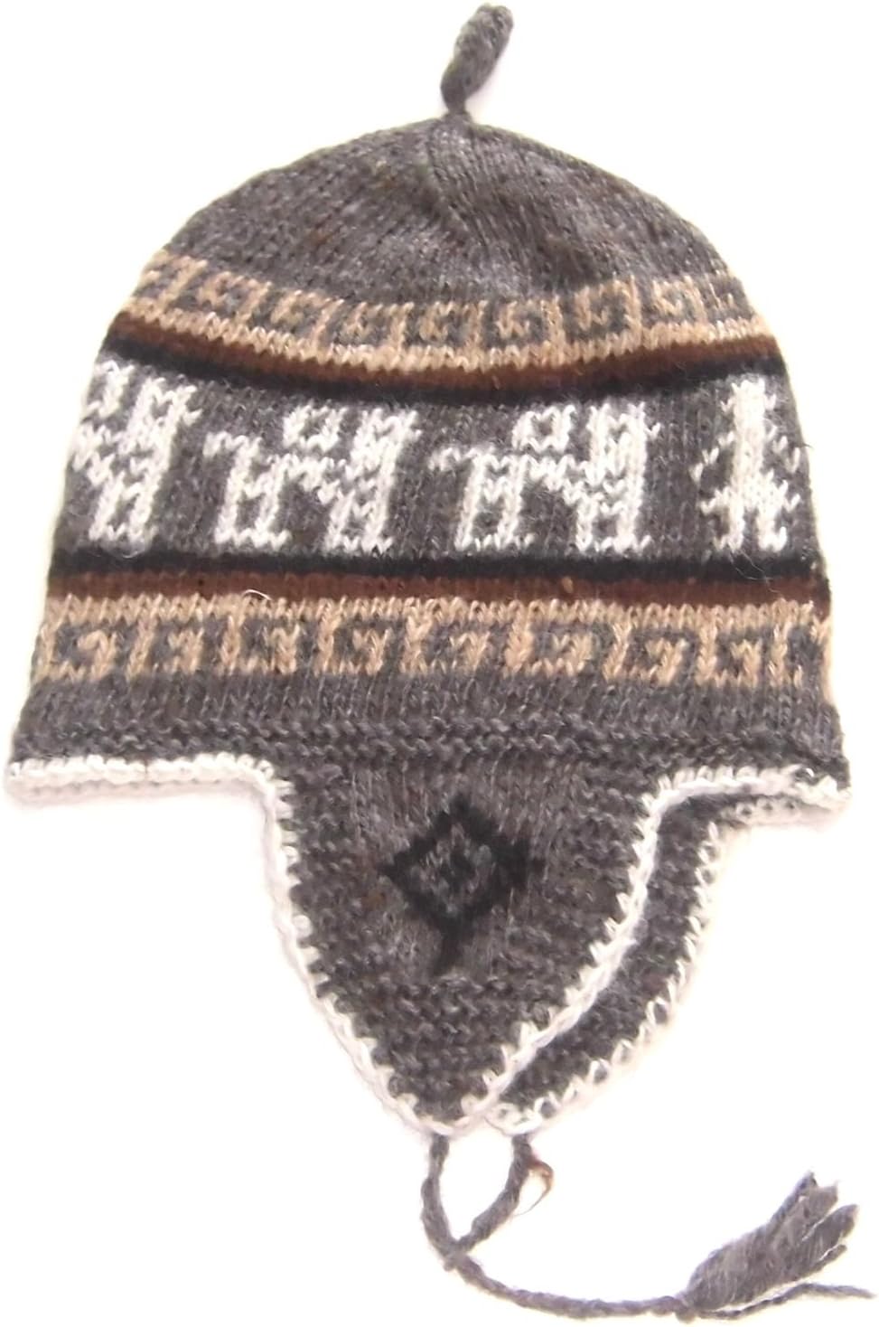Peruvian Handmade Rustical Alpaca Wool Knit Cap Chullo Earflaps