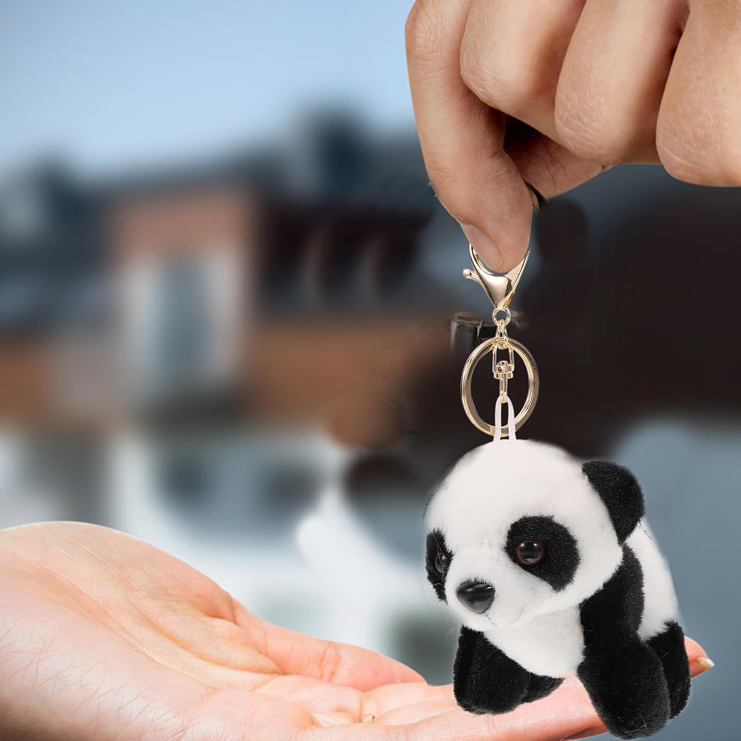 Panda Keychain Panda Stuffed Animal Plush Pendant Keyring Pendant Soft Animal Doll Toy for Handbag Purse Car Charms - Image 7