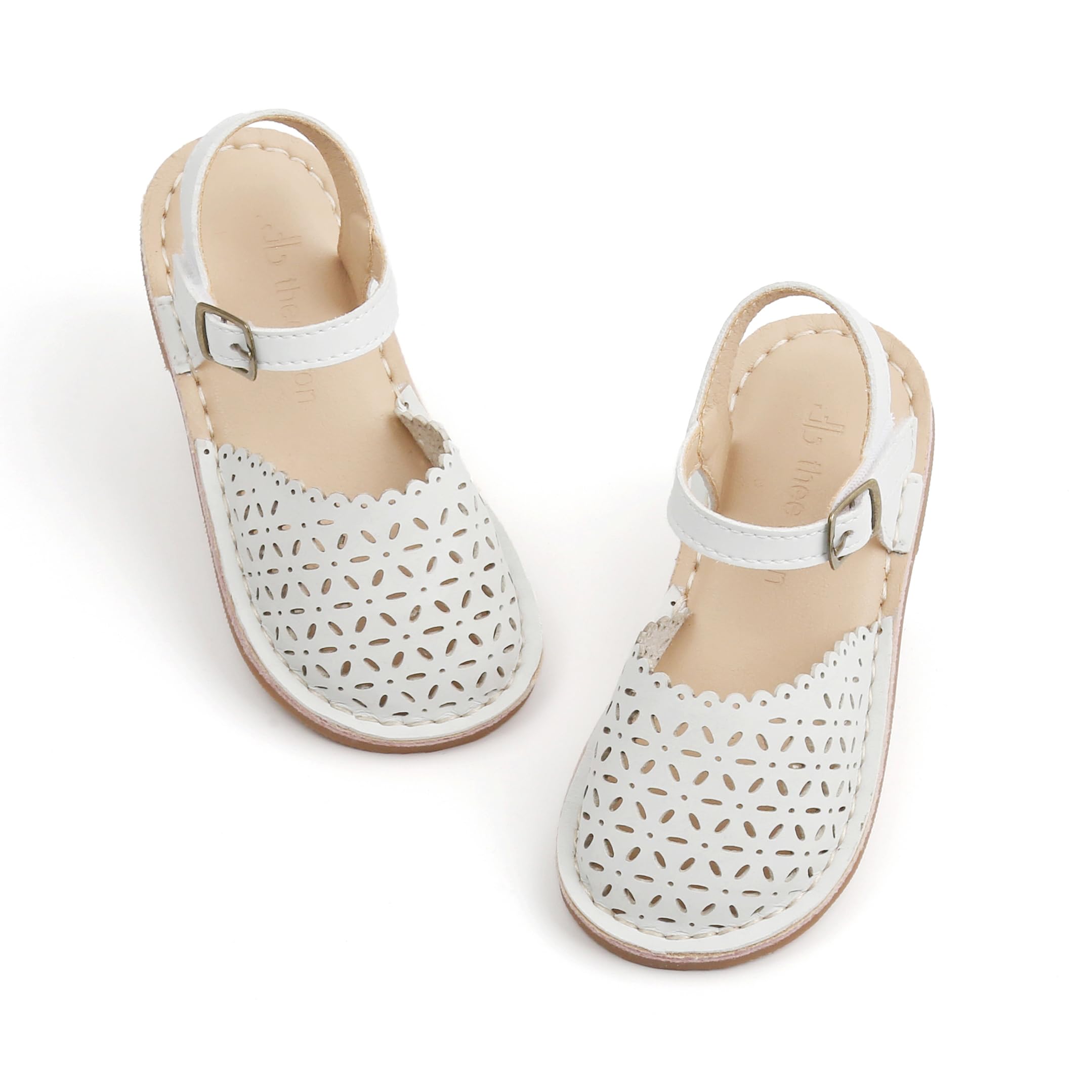 THEE BRON Toddler Girl Vintage Closed-Toe Sandals Genuine Leather Rustic Summer Shoes for 1-8 Years, Size 5-13