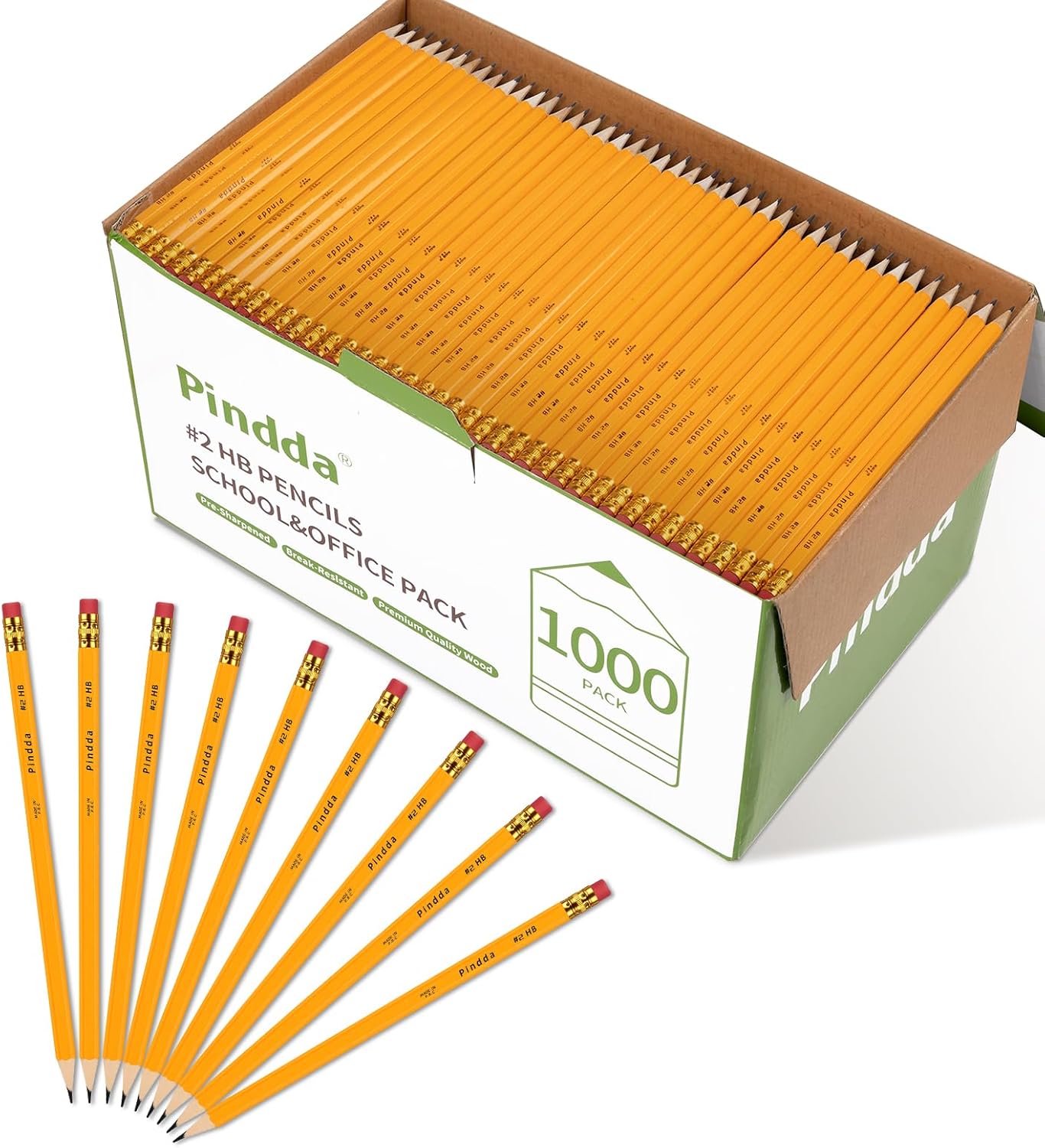 Wood-cased #2 HB Pencils, 600 Pack Yellow Pre-sharpened Pencils With Erasers Bulk Pack Premium Graphite Pencil For Writing Drawing Sketching School Teacher Supplies Back to School Essentials