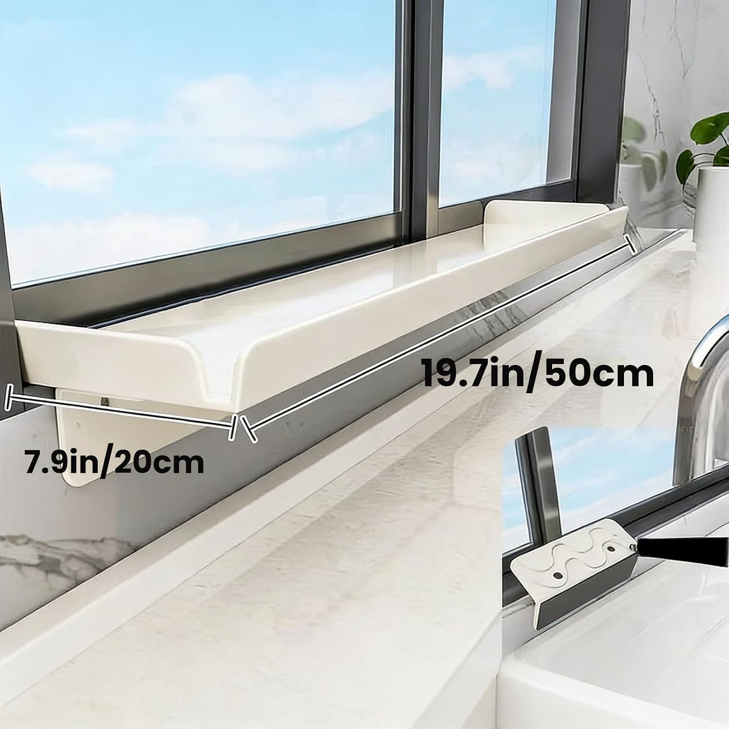 19.7x7.9in Window Sill Extender Plate Carbon Steel Plants Shelf image 5