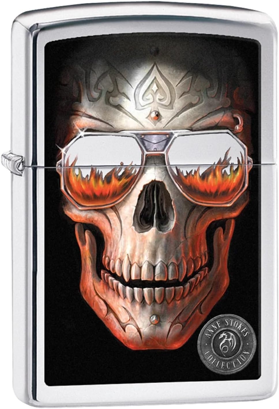 Personalized Zippo Lighter Skull Wind Proof Lighter - Free Engraving - Christmas, Halloween & Valentines Day Gift (Motercycle Skull)
