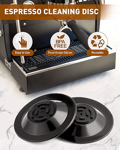 Miniatura 3 de SONGTIY 2 discos de limpieza de espresso, disco de silicona de 2.126 in para máquinas de café espresso Breville, accesorios Breville compatibles con