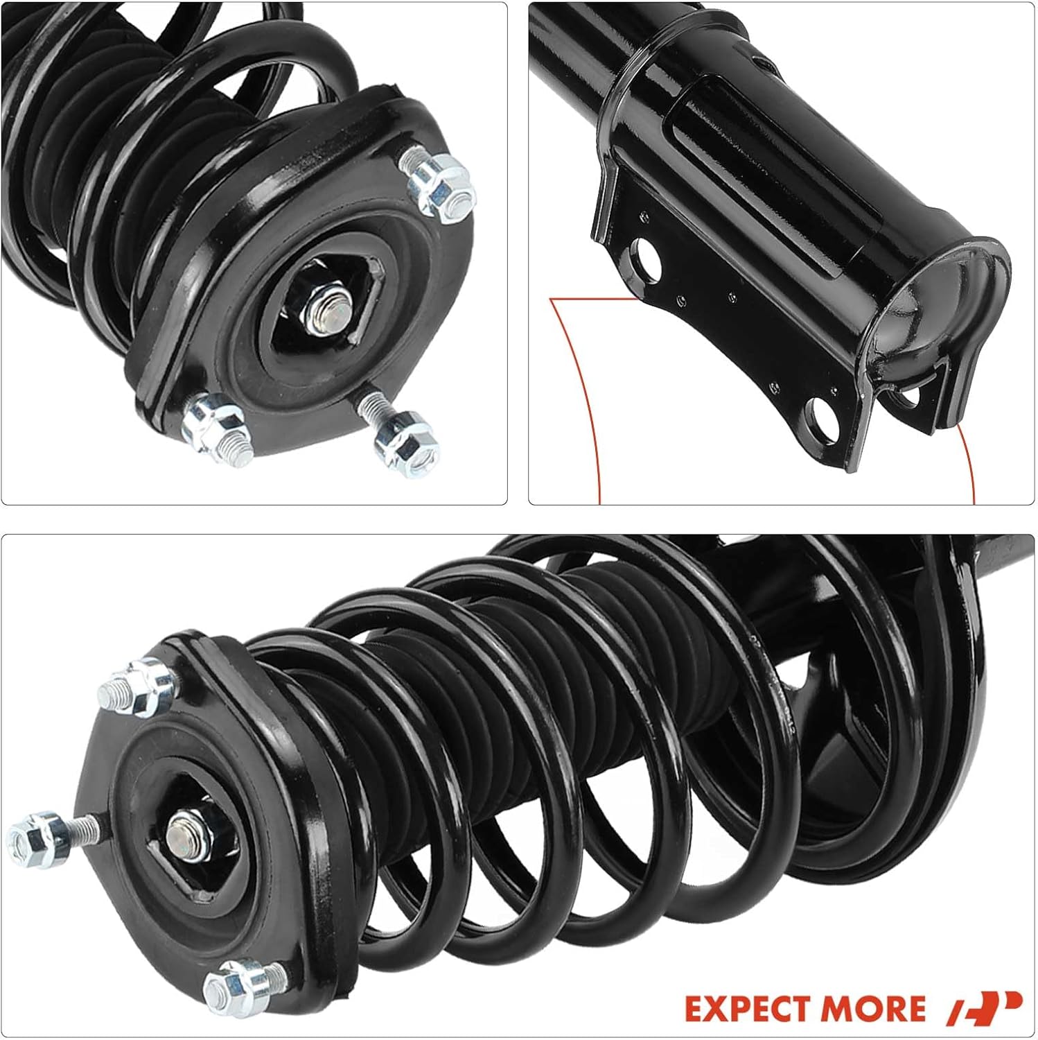 A-Premium Rear Strut Assembly Compatible with [FWD] Lexus RX330 2004-2006, RX350 2007 & Toyota Highlander 2004-2007 - 2x Replacement Suspension Complete Strut Shock Absorber with Coil Spring