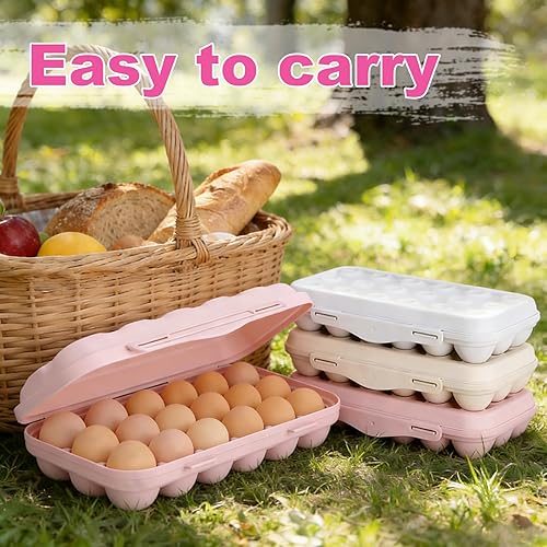 Miniatura 4 de PhantomSky Soporte para huevos al aire libre de gran capacidad, contenedor de almacenamiento de huevos frescos de plástico para refrigerador, #6-016