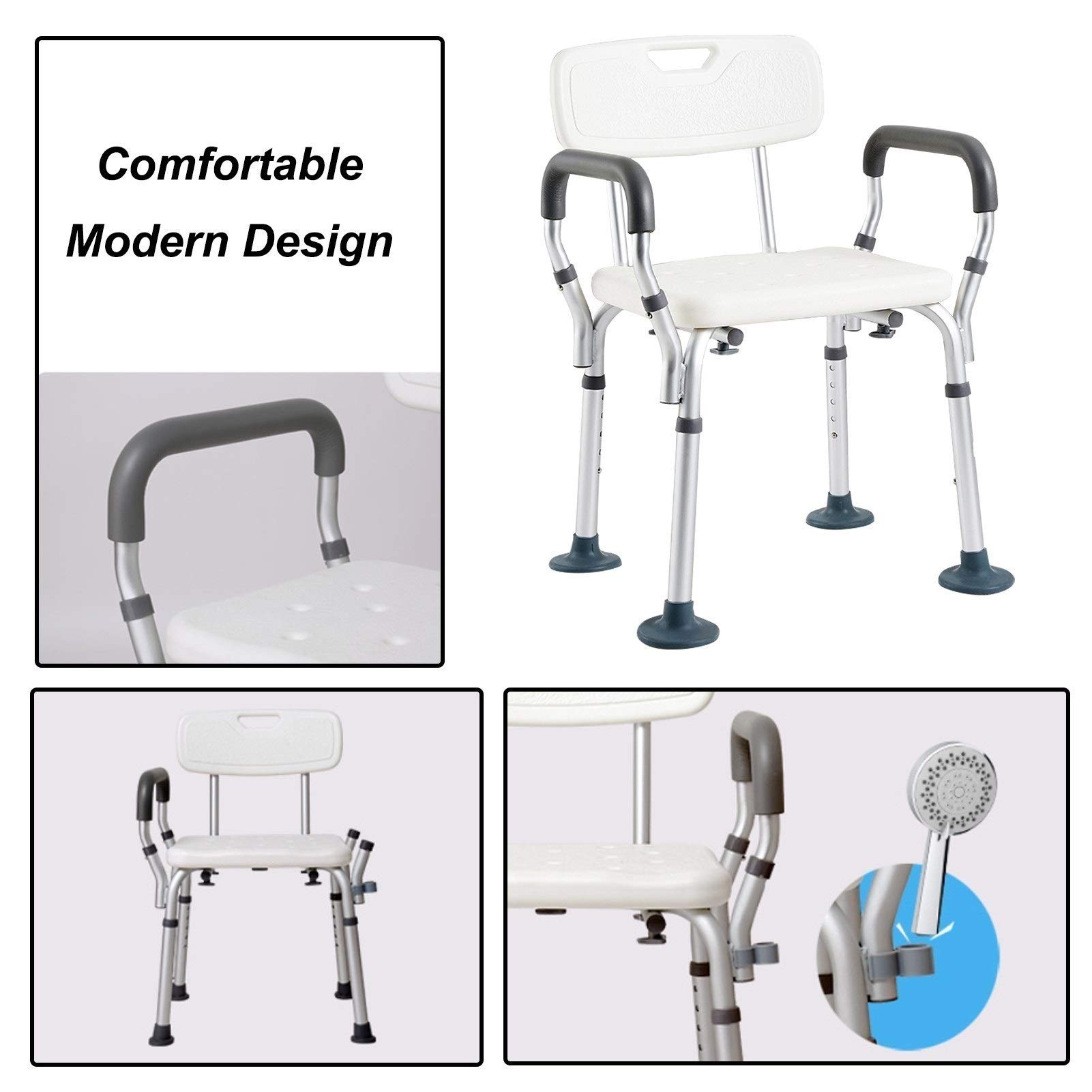 Silla de Ducha for bañera, Ducha Compacto Asiento Banco Stool Ligero Bañera con Asiento Antideslizante Assist, Silla de Ducha Ajustable médica for Ancianos, 150KG Capacidad