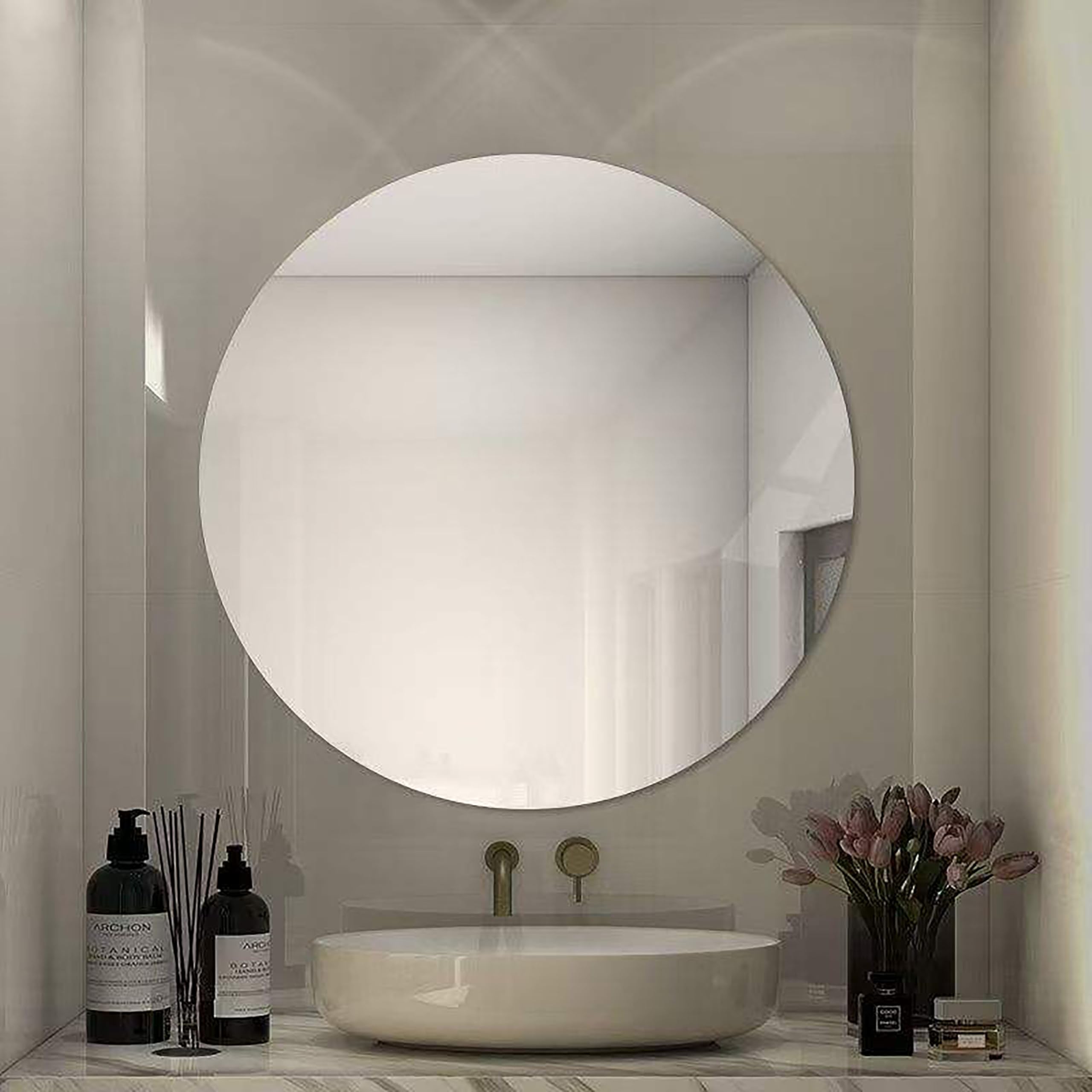 Minimalist Round Wall Mirror | Bathroom Dressing Mirror | Premium Finish 12Inch-picture-14