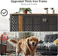 Vista 3 de ONBRILL Mueble grande de 71 pulgadas para perros para 1 o 2 perros, jaula doble grande para perros con divisor extraíble, jaula de madera resistente