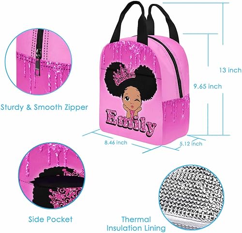 Miniatura 8 de Mochila escolar personalizada para niños y niñas de primaria con nombre brillante y patrón brillante, impermeable, con lonchera para hija, hijo, a