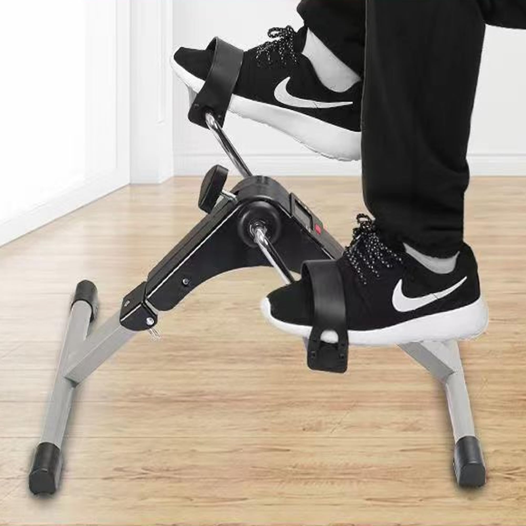 Mini Klappbar Bike, Pedaltrainer Mini-Heimtrainer Fahrrad, Minifahrrad Bewegungstrainer Fitnessgerät für Zuhause Büro, Heimtrainer Fitnessgerät mit Einstellbarer Widerstand, Pedal-Ausbilder