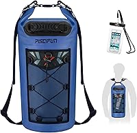 Vista 20 de Piscifun Bolsa seca, mochila flotante impermeable 10L/20L/30L/40L con funda impermeable para teléfono para navegación, kayak, pesca