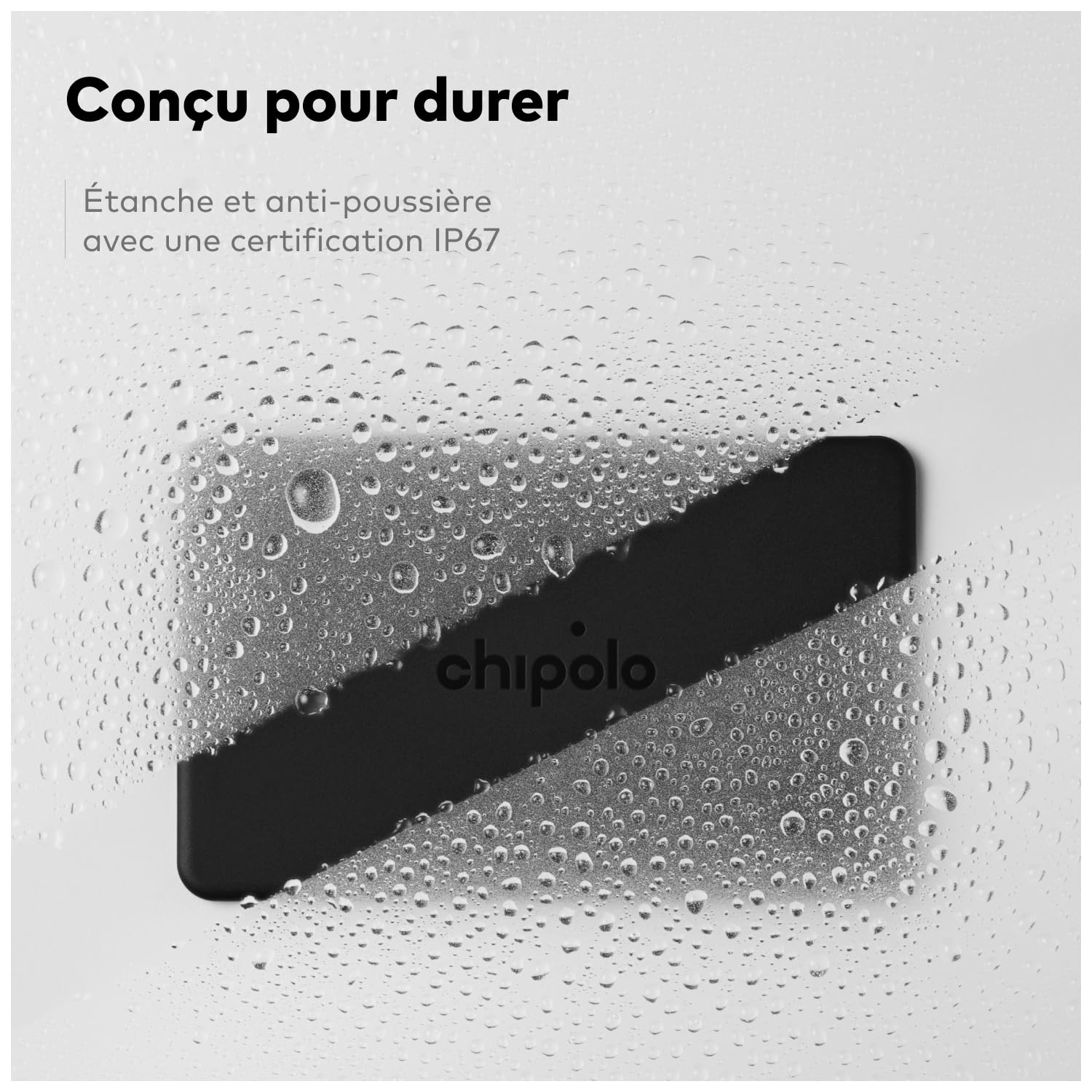 Chipolo Card - Tracker Bluetooth Rechargeable pour Portefeuille et Passeport, Compatible avec Localiser d’Apple ou Google, avec Fonction Fais sonner Ton téléphone et Alertes Hors de portée