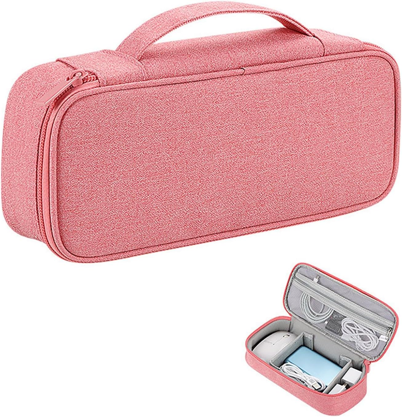 Tech Organizer Pouch, Portable Electronics Travel Organizer Bag with Handle, Multi-Functional Digital Accessories Storage Case for Cables, Chargers, Earbuds, Power Bank, Hard Drives