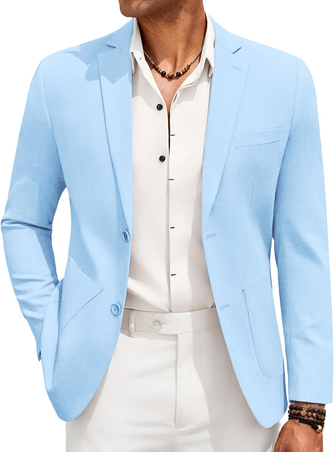 COOFANDY Men’s Casual Linen Blazer Jacket Lightweight Sport Coats Two Button Suit Jackets