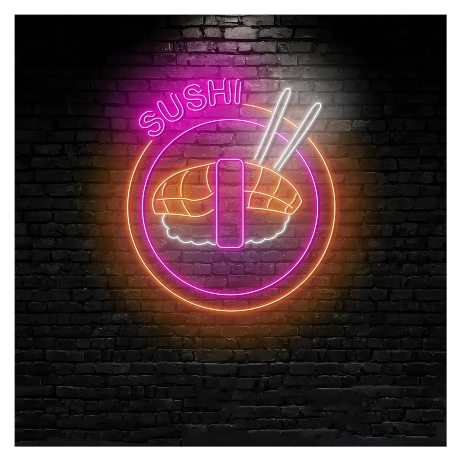 Shouxi One Color Sign Lamp Sushi Neon Sign Business Window Commercial Decorative Lamps Usb Powered Japan Restaurant Kitchen Wall Art 51Cm