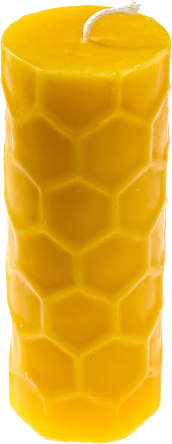 Honeycomb Beeswax Pillar Candle - 2x6 Tall - 100% Pure Beeswax Candles, 60 Hours - Natural Yellow - Dripless, Smokeless, Unscented - for Home Decor, Gifts - 1 Pack - Alternative Imagination image 5