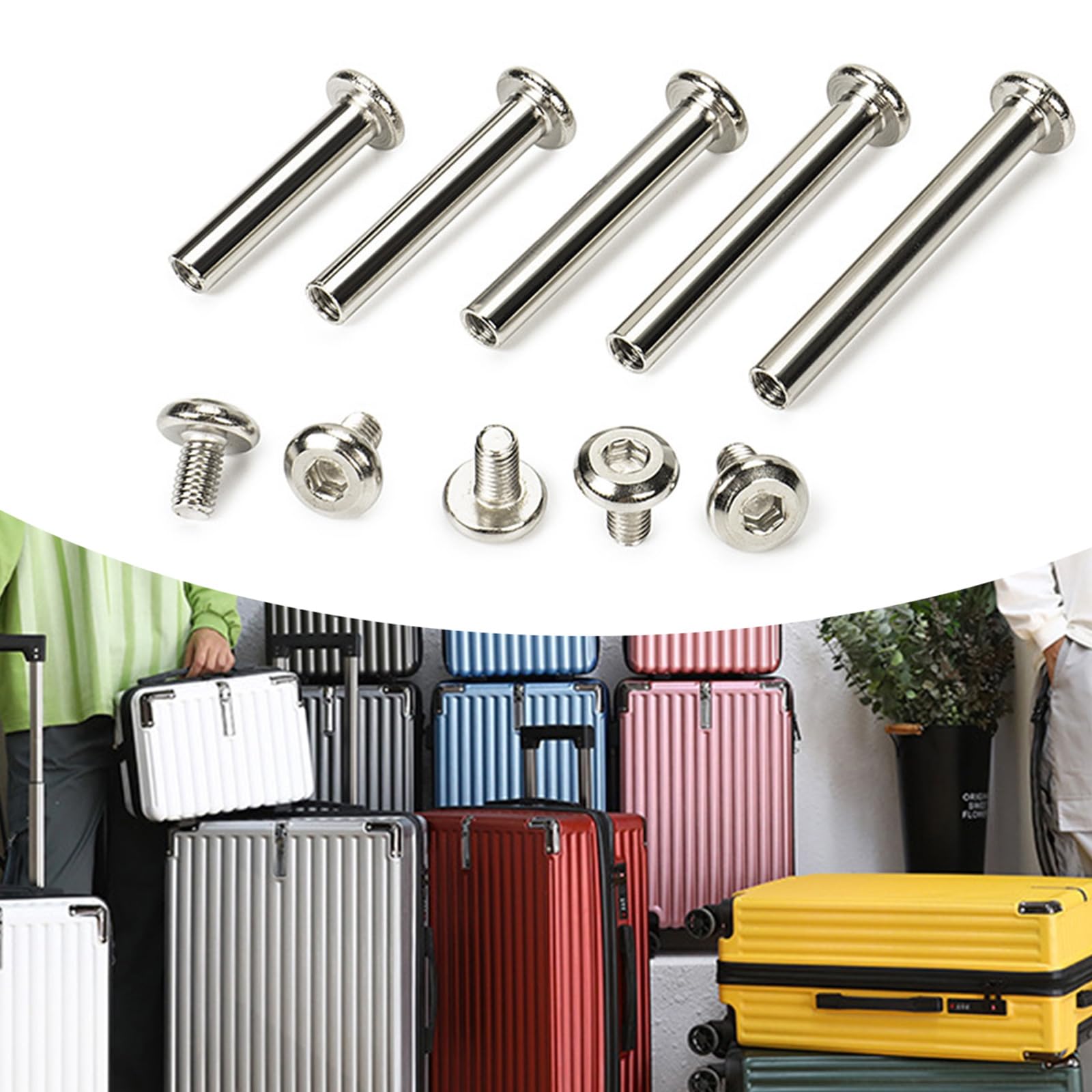 EINCORN 10 Pcs Inner Hexagon Screws Nails Rivets Stainless Steel Screws 30/35/40/45/50mm Screw Post Tacks Screws for Luggage