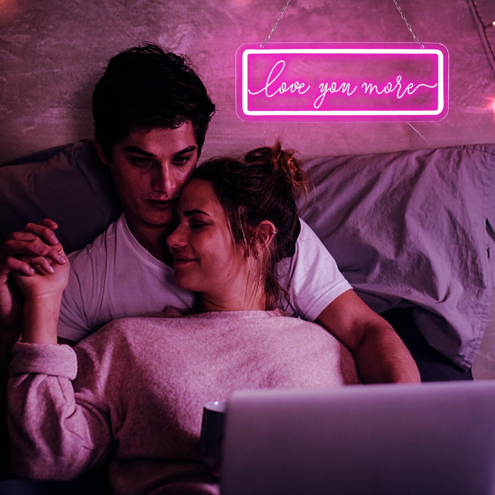 Neonowy znak "Love You More", neonowe światła LED do dekoracji ścian, miłość świecąca lampka nocna do sypialni, na ślub, urodziny, przyjęcie, dekoracja, prezent walentynkowy