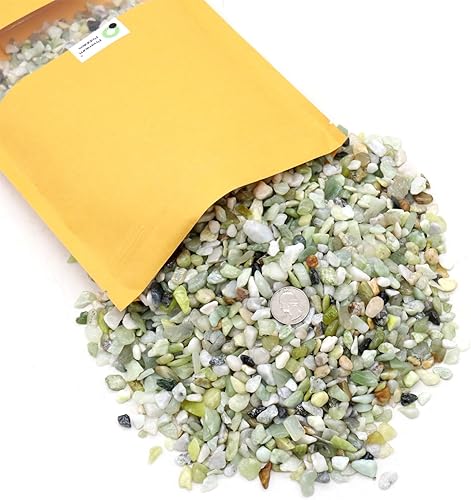 Miniatura 6 de Piedras para plantas. Piedras pulidas decorativas de jade verde. 15 pulgada - 2 libras para jardín, rellenos de jarrones, manualidades, suculentas,