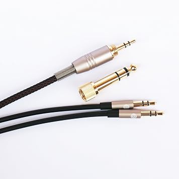 NewFantasia Replacement Audio Cable only Compatible with Hifiman Sundara, Arya, Ananda Headphones 3.5mm and 6.35mm to Dual 3.5mm Connector Jack Male Cord 1.2meters/4feet