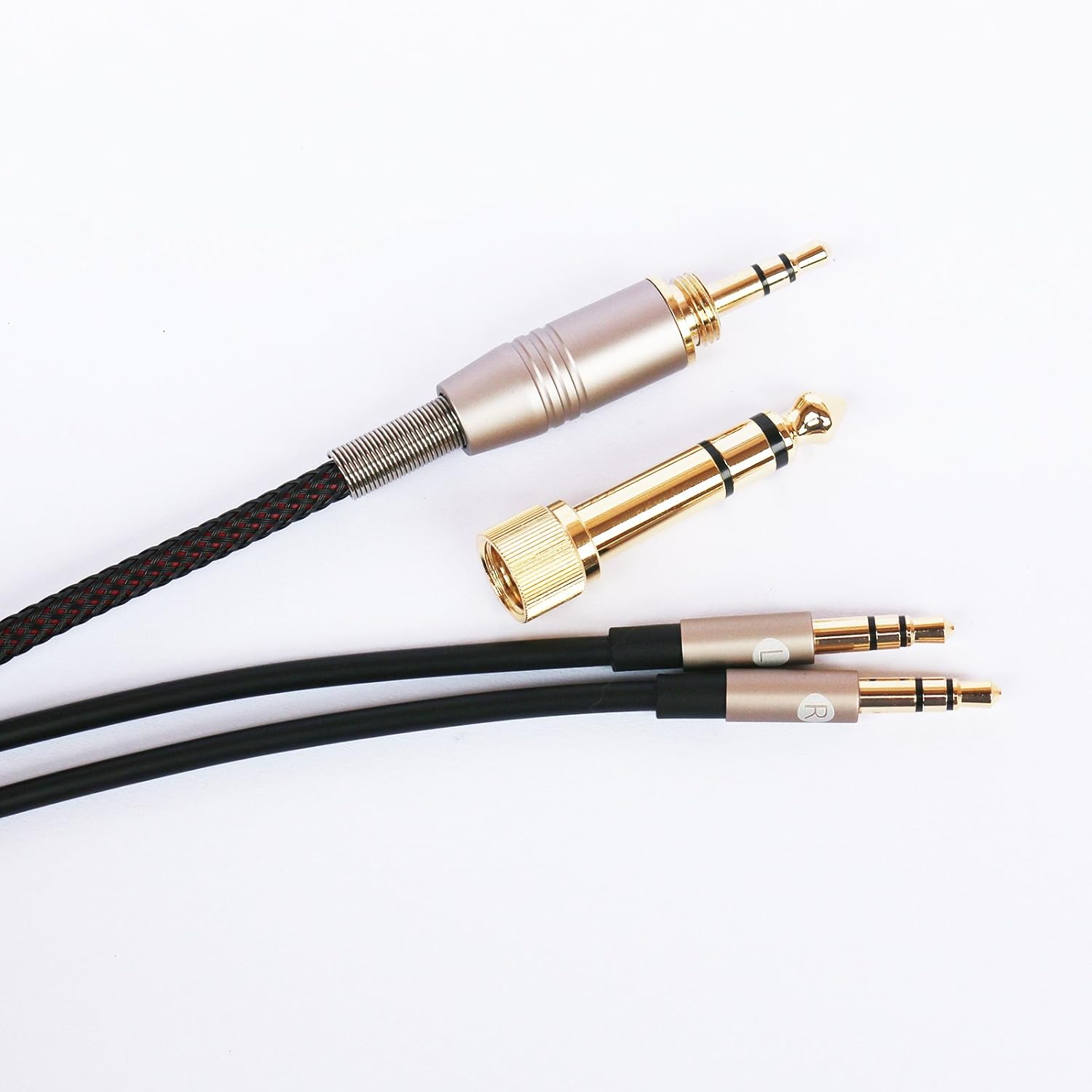Replacement Audio Upgrade Cable Compatible with Hifiman Sundara, Ananda, Arya, HE400SE, Edition XS, HE4XX Headphones 3.5mm/6.35mm to Dual 3.5mm end 1.2m/4ft