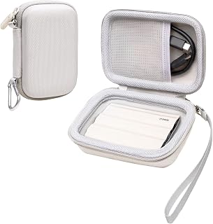 LTGEM Case for Samsung T7 Shield / T7 / T7 Touch Portable SSD External Solid State Drive - Hard Protective Cover Storage Bag,Beige