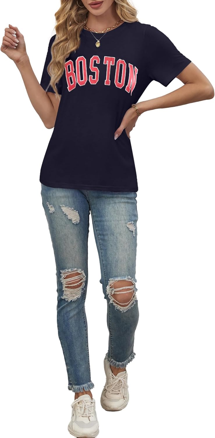 Avanova Womens Graphic Letter Print Short Sleeve T-Shirts Crewneck Casual Summer Cute Tees Tops - Image 6