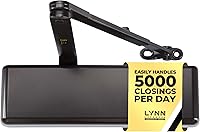 LYNNHARDWARE DC9016 Extra Heavy Duty Commercial Door Closer Dark Bronze - Grade 1, Adjustable Speed, Delayed Action, 3 Mounting Options, 3-Hour Fire Rated