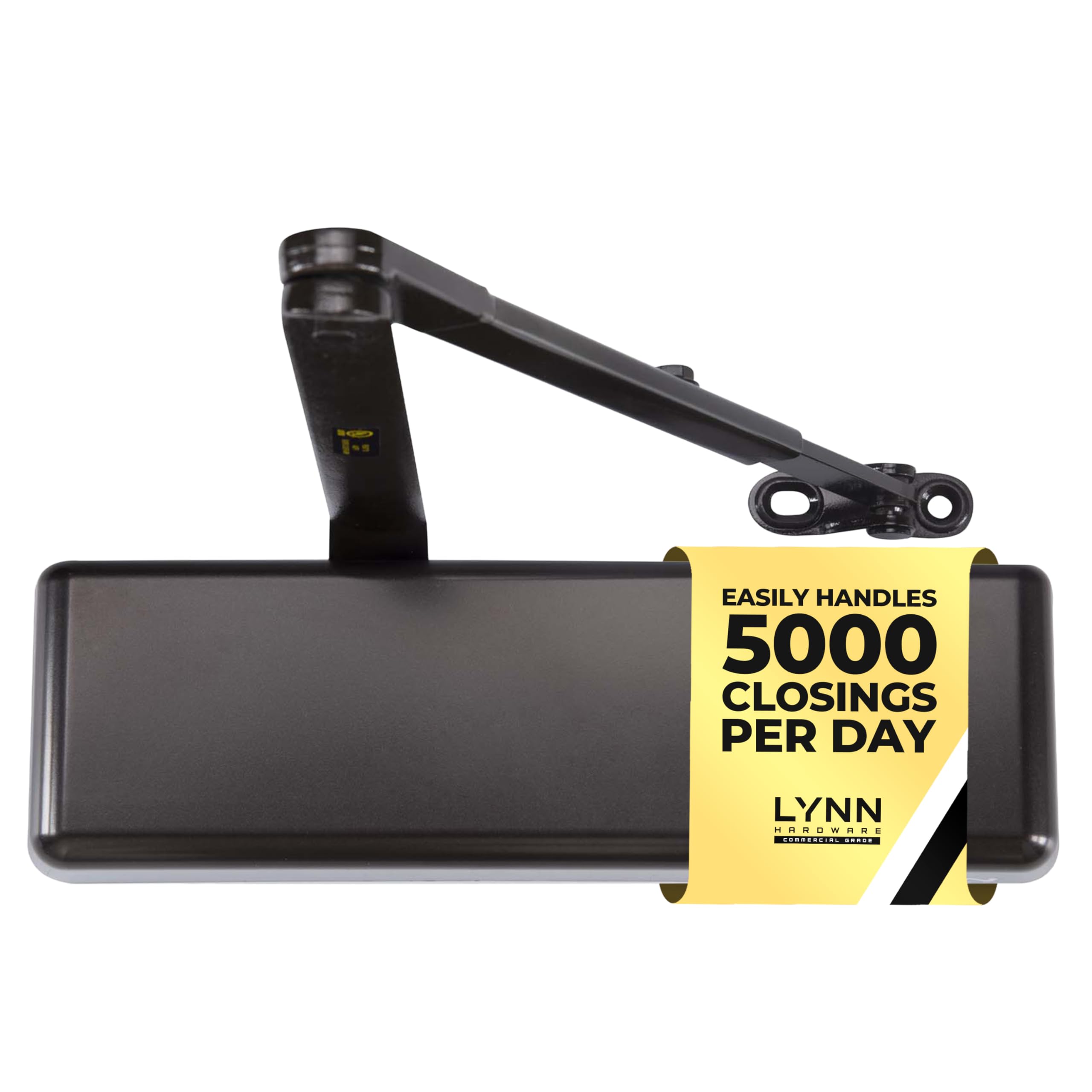 LYNN HARDWARE Extra Heavy Duty Commercial Door Closer, DC9016 Automatic Door Closer, Surface-Mounted Auto Door Closer, Size 1-6 Commercial Door Closer Heavy Duty for Heavy Traffic Areas, Dark Bronze